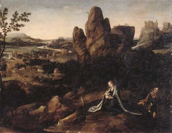 A landscape with the rest on the Flight into egypt, unknow artist